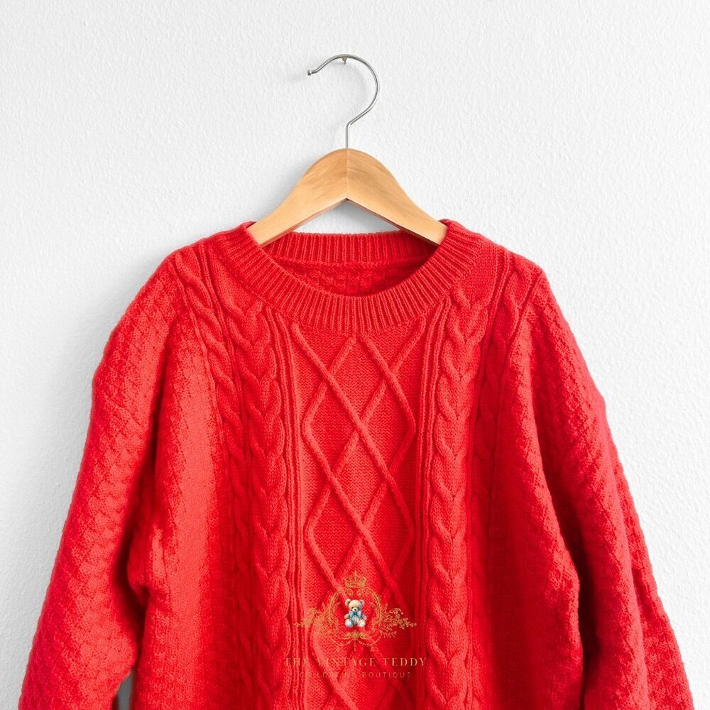 NWT Pretty Girls Knit Sweater Dress Long Sleeve Knitted Christmas Red 5T-6T - Picture 4 of 5